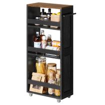 Carro de Almacenamiento VASAGLE ULRC051K02 Delgado 20x43x87 cm Ébano