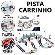 Carro De Brinquedo Com Pista Carrinho De Corrida Infantil Trilha Maluca Trilho Foguete Criança