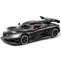 Carro de brinquedo EROCK Koenigsegg em escala 1:24 com som e luz (preto) Carro de brinquedo EROCK Koenigsegg em escala 1:24 com som e luz (preto)