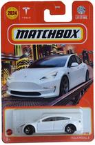 Carro de brinquedo Matchbox Tesla Model 3 branco em escala 1:53