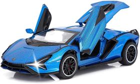 Carro de brinquedo modelo de metal Lamborghini Sian FKP37 com luz e som