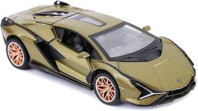 Carro de brinquedo modelo de metal Lamborghini Sian FKP37 com luz e som