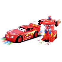 Carro de Brinquedo que Vira Robô Vermelho com Luzes e Sons