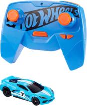 Carro de Brinquedo RC Hot Wheels C8 Corvette - Escala 1:64 com Controlador Carro de Brinquedo RC Hot Wheels C8 Corvette - Escala 1:64 com Controlador