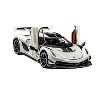 Carro de brinquedo Therina Koenigsegg Jesko 1/24 em liga branca com som