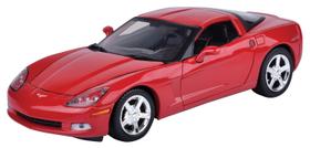 Carro de coleção em metal Motormax Chevrolet Corvette C6 2005 vermelho 1:24 Carro de coleção em metal Motormax Chevrolet Corvette C6 2005 vermelho 1:24