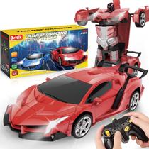 Carro de controle remoto Britik Transform para crianças de 4 a 8 anos