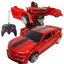 Carro de Controle Remoto Camaro Vermelho Transforma em Robô Transformers 1:18 Brinquedo - Ark Toys