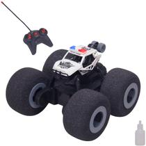 Carro De Controle Remoto Com Luz E Fumaça Polícia Branco - Castela