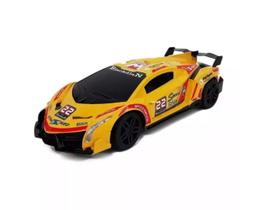 Carro de Controle Remoto Esportivo Phantom Amarelo C/ Aerofólio - Wellmix