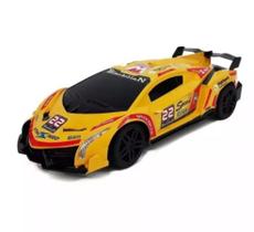 Carro de Controle Remoto Esportivo Phantom Amarelo C/ Aerofólio- Wellmix Carro de Controle Remoto Esportivo Phantom Amarelo C/ Aerofólio- Wellmix