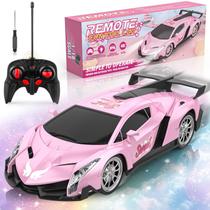 Carro de controle remoto Growsland Pink 1:18 para crianças de 3 a 9 anos Carro de controle remoto Growsland Pink 1:18 para crianças de 3 a 9 anos