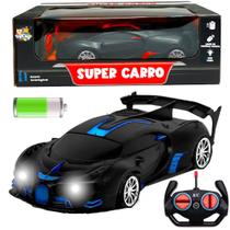 Carro de Controle Remoto Infantil Recarregável Bugatti Preto