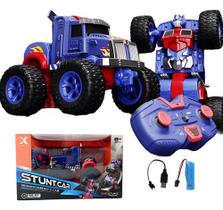 Carro De Controle Remoto Transformer Vira Robô Com 1 Clique Brinquedo Infantil