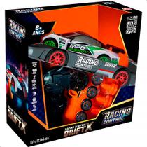 Carro de Corrida Controle Remoto Driftx Branco e Verde 1:24 2.4G BR2418 - Multikids