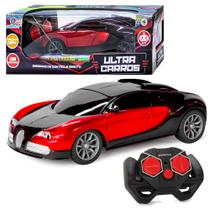 Carro De Corrida Controle Remoto Ultra Bugatti 1:24 Resistente Compacto Veloz