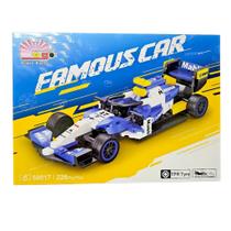 Carro de Corrida F1 Azul Blocos para Montar 238 Peças Brinquedo Infantil Educativo Criança Carro de Corrida F1 Azul Blocos para Montar 238 Peças Brinquedo Infantil Educativo Criança