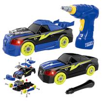 Carro de corrida Take Apart Toy GILOBABY com furadeira elétrica 3-5Y Carro de corrida Take Apart Toy GILOBABY com furadeira elétrica 3-5Y