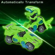 Carro de dinossauro Toy Transformers com LED para meninos de 3 a 6 anos