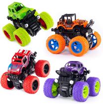 Carro de inércia Toy Monster Trucks para crianças pequenas com 4 carros
