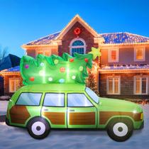 Carro de Natal inflado VIHOSE 244x160cm com luz LED Carro de Natal inflado VIHOSE 244x160cm com luz LED