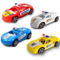 Carro de Polícia a Fricção Kit com 4 Carrinhos Infantil