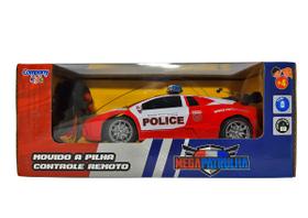 Carro De Policia Controle Remoto Mega Patrulha 18 Cm