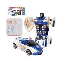 Carro De Polícia De Brinquedo Azul Com Inércia E Impacto Para Meninos, Veículo De Colisão Com Carro De Polícia De Brinquedo Azul Com Inércia E Impacto Para Meninos, Veículo De Colisão Com