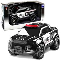 Carro de Polícia Monster Pick-up Caminhonete Preta e Branca