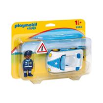 Carro de polícia Toy Playmobil multicolorido com policial 1.2.3