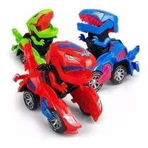 Carro Dinossauro Vira Robô Dino T-rex c/ Luz Som Bate Volta Carro Dinossauro Vira Robô Dino T-rex c/ Luz Som Bate Volta