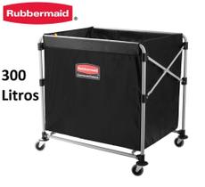 Carro Dobrável 300 Litros Com Rodas Rubbermaid X-Cart Hotel Pousada