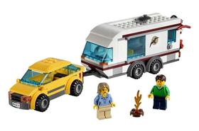 Carro e caravana de brinquedo LEGO City Town 4435 com 2 minifiguras