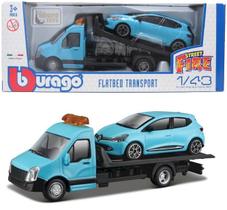 Carro e Guincho Plataforma - Flatbed Transport - Street Fire - 1/43 - Bburago