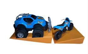 Carro e Moto - Desafio Rally - Azul BSTOYS - Bs Toys