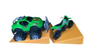 Carro e Moto - Desafio Rally - Verde BSTOYS - Bs Toys