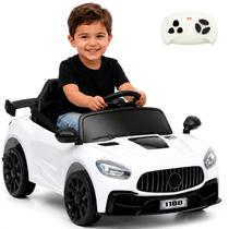 Carro Eletico Infantil Bang Toys Mini Flash Branco 6V Controle Carro Eletico Infantil Bang Toys Mini Flash Branco 6V Controle