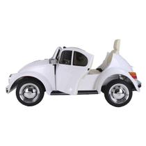 Carro Elétrico Beetle 12V Branco Menino Menina Suporta 30kg