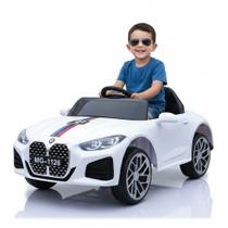 Carro eletrico com controle remoto esportivo branco 12v - shiny toys