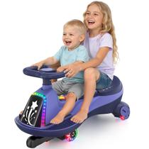 Carro Elétrico de Balanço ANPABO 12V para 2 Pessoas com Bluetooth, Roxo Carro Elétrico de Balanço ANPABO 12V para 2 Pessoas com Bluetooth, Roxo