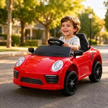 Carro Elétrico Infantil Compact Zippy Toys Vermelho 6V com Controle Remoto, Faróis, Buzina e Músicas Carro Elétrico Infantil Compact Zippy Toys Vermelho 6V com Controle Remoto, Faróis, Buzina e Músicas