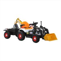 Carro Elétrico Infantil Escavadeira 12V Caçamba Manual Tampa