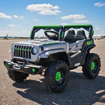 Carro Elétrico Infantil Jipe Bateria 12v Controle Remoto Música e Luz de Led - Brinq Kids