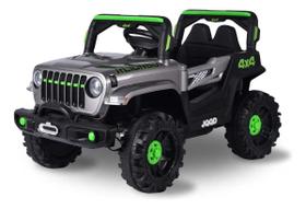 Carro Elétrico Infantil Jipe Off-Road 12V Cinza Com Controle Remoto Zippy