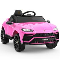 Carro Elétrico Infantil Lamborghini Urus 12V Rosa com LED e MP3 Carro Elétrico Infantil Lamborghini Urus 12V Rosa com LED e MP3