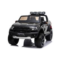Carro eletrico infantil mini caminhonete eletrica ford raptor licenciada preta 24v com luz e som