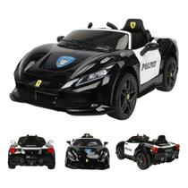 Carro Eletrico Infantil Passeio 12V Polícia Luz E Som Motor