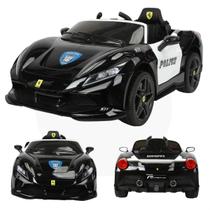 Carro Eletrico Infantil Passeio 12v Polícia Luz E Som Motor