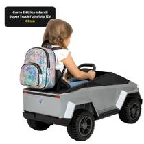 Carro Elétrico Infantil Super Truck 12V Cinza Futurista C/ LED, Bluetooth e Controle Remoto Carro Elétrico Infantil Super Truck 12V Cinza Futurista C/ LED, Bluetooth e Controle Remoto