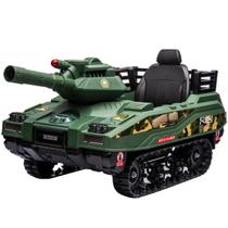 Carro Elétrico Infantil Tanque Exército Controle Criança Até 30Kg Lança Munições Luz Som USB 12v